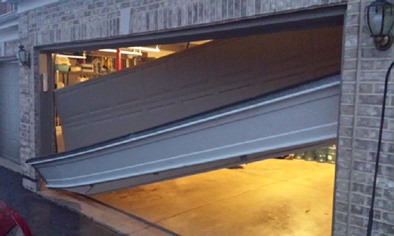 broken garage door