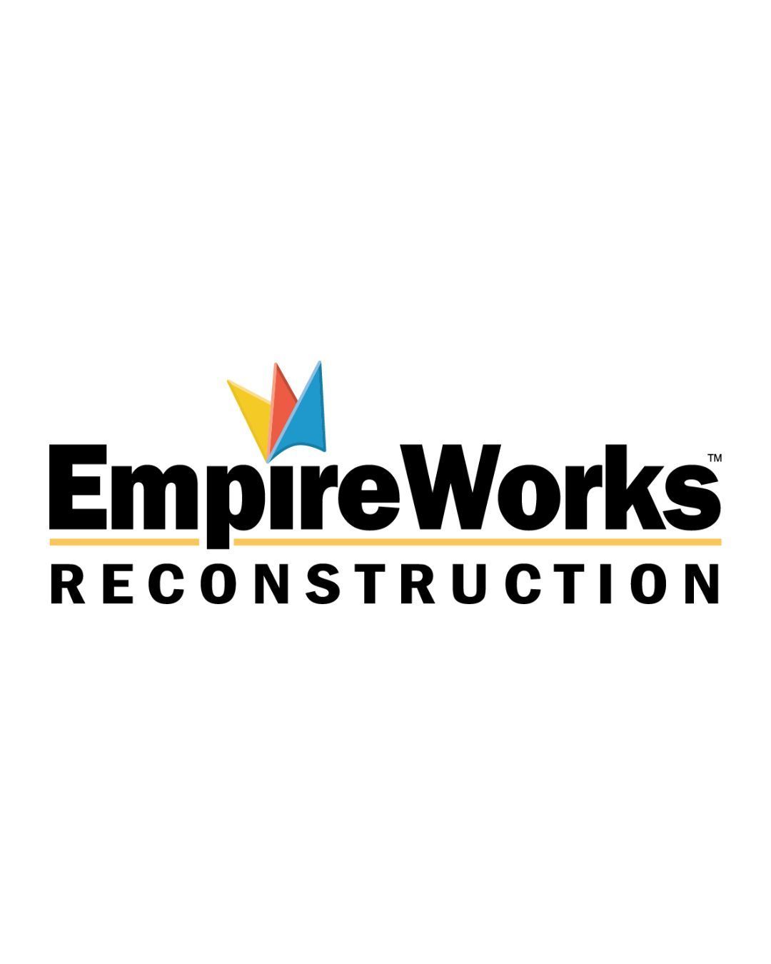 The logo for empire works reconstruction is a colorful logo on a white background.