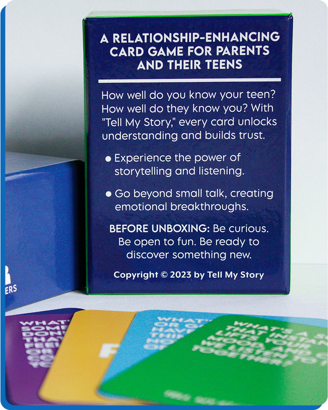 A relationship enhancing card game for parents and their teens