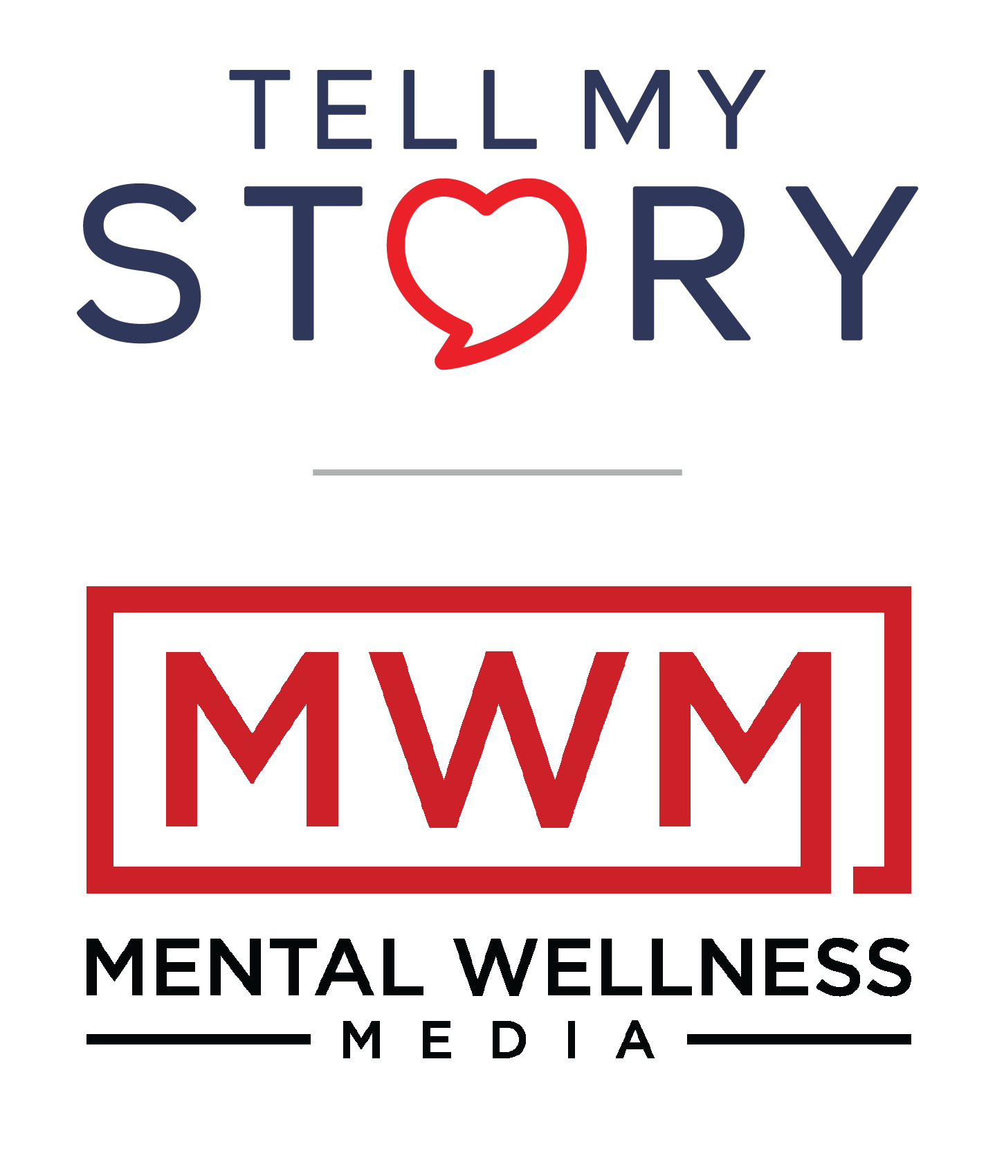 A logo for tell my story mental wellness media