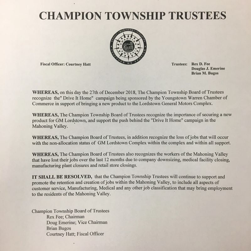 Champion Township Drive It Home Resolution
