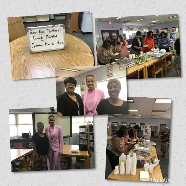 a collage of photos with a sign that says thank you teachers