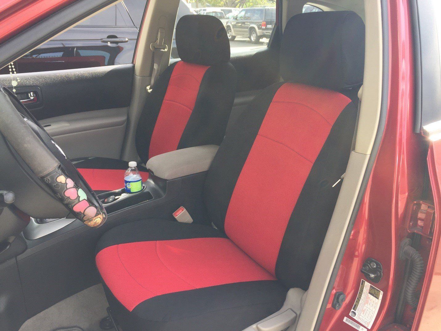 Red and Black Mesh Seat Covers — Northridge, CA — Alan Graham Motoring Accessories