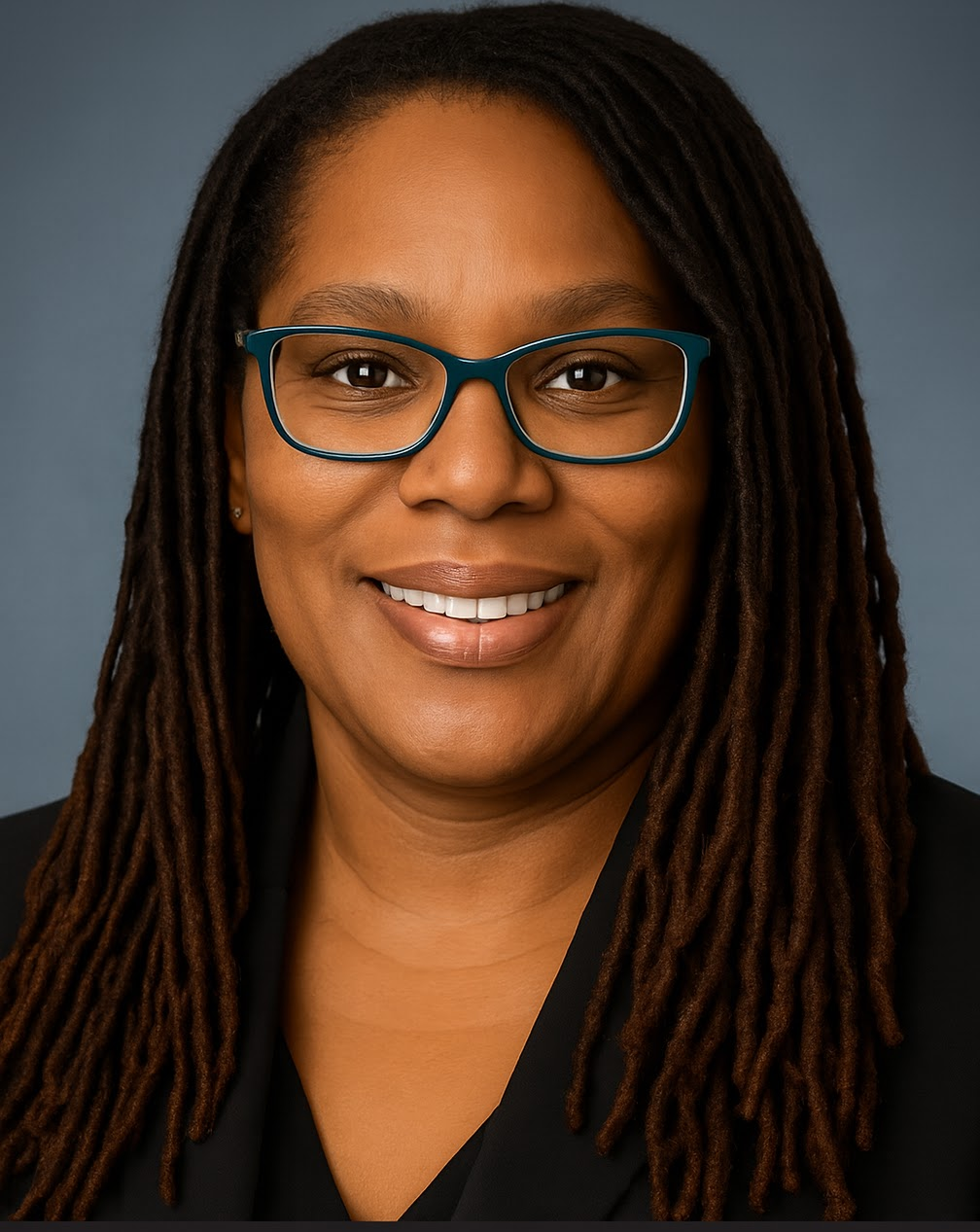 A woman in a jumpsuit is leaning against a column.