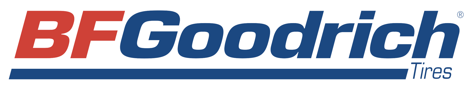 A blue and red logo for bfgoodrich tires