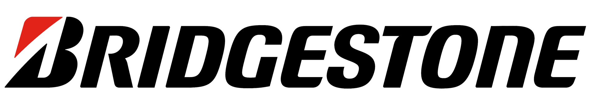 The bridgestone logo is black and red on a white background.