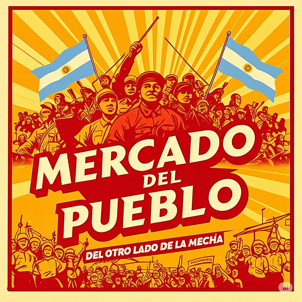 Un cartel que dice mercado del pueblo.