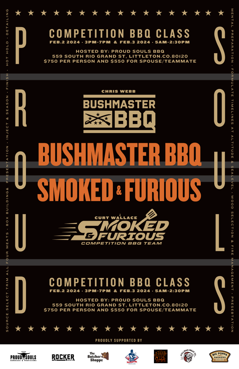 Bushmaster bbq smoked furious competition bbq class poster