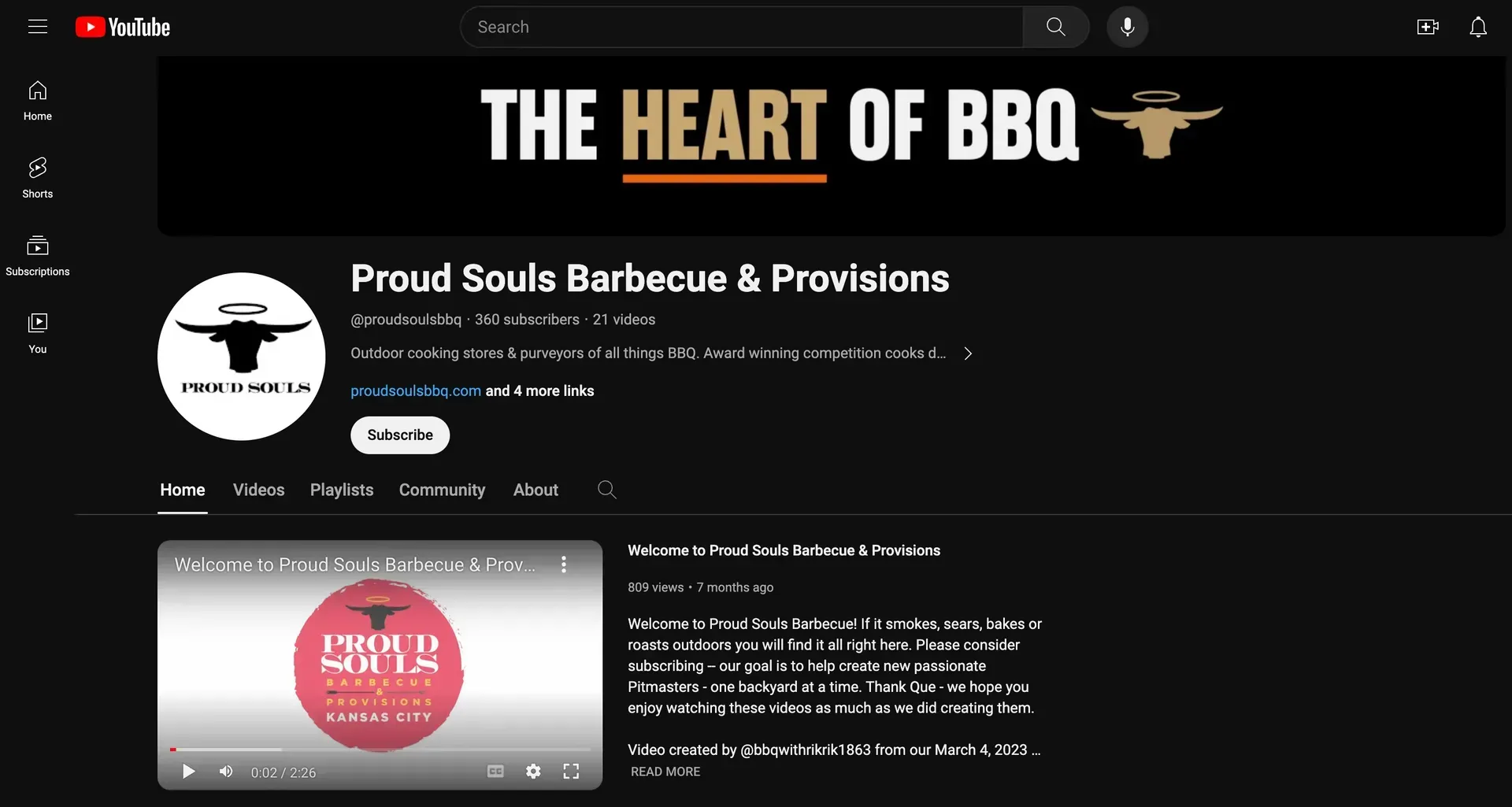 A screenshot of the heart of bbq facebook page