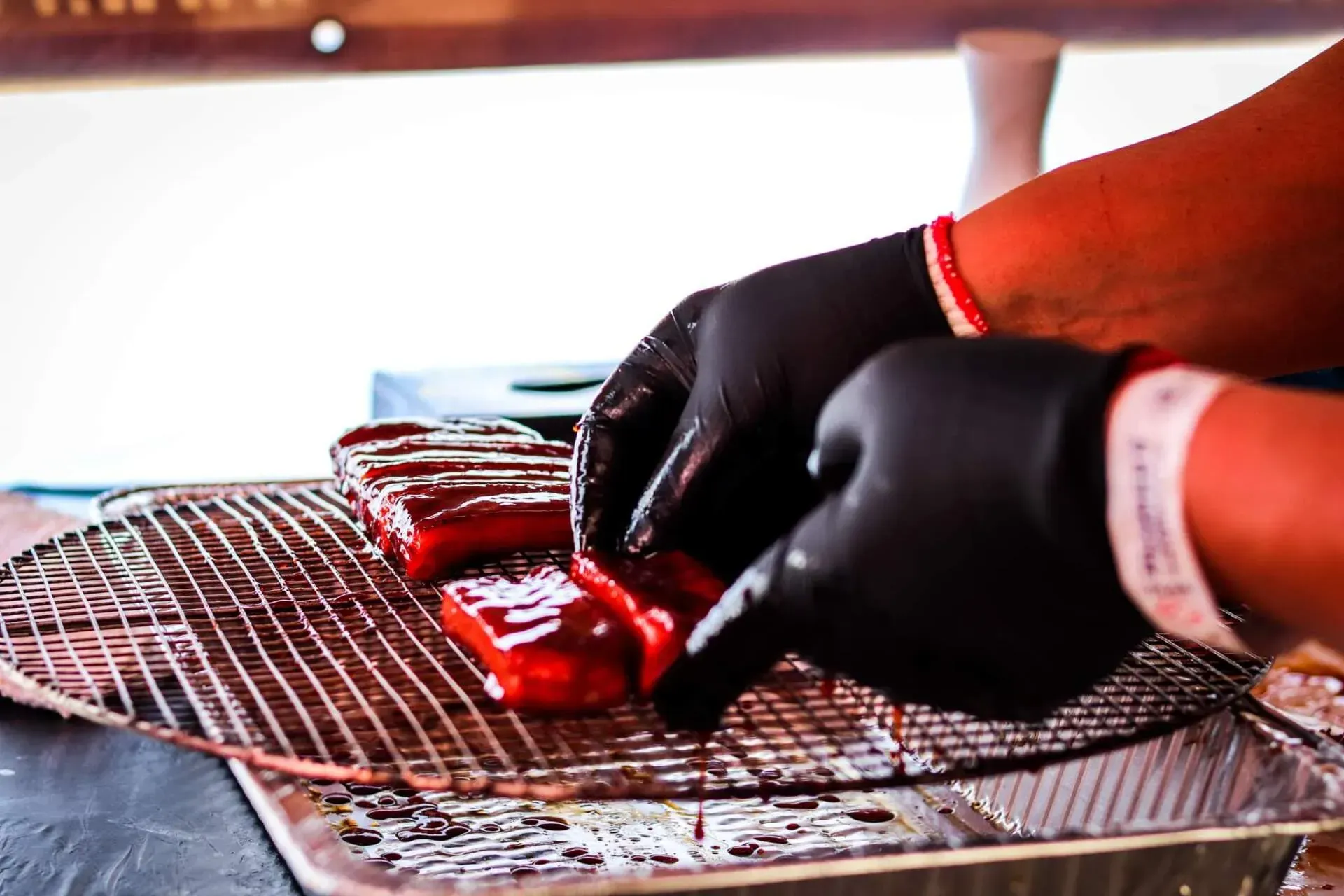 Ribs are being dressed and look delicious