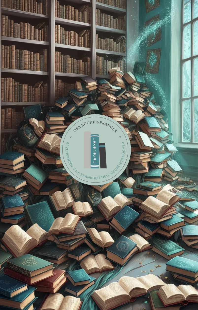 Ein blauer Schmetterling sitzt auf einem Buch mit einem streng geheimen Stempel darauf.