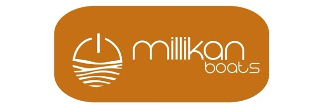 Milikan boats logo terracotta background png
