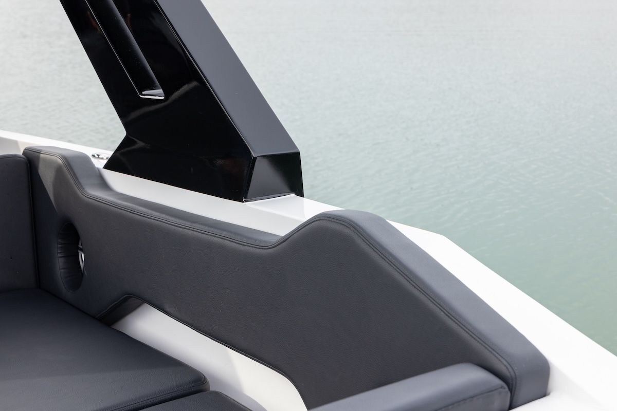 Voltaic  Marine AEW Upholstery close up grey upholstery