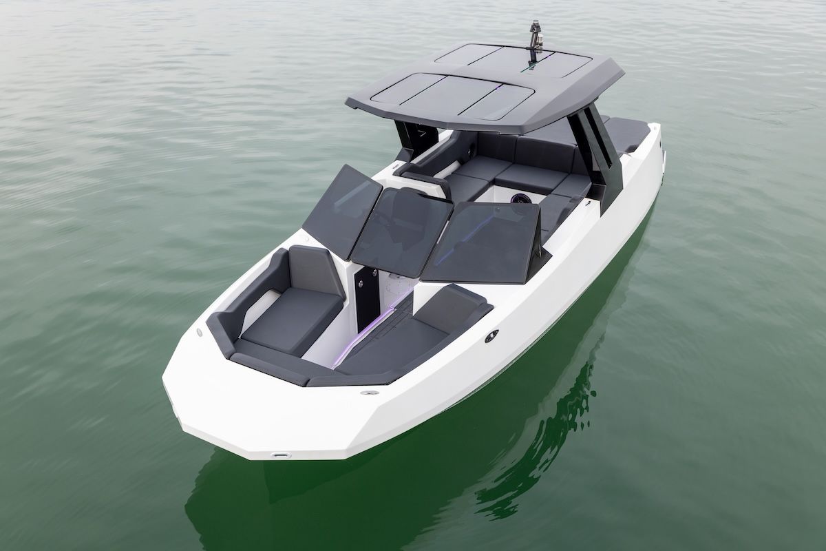 AEW24 Voltaic Marine Watersport Boat White Hull Black Interior