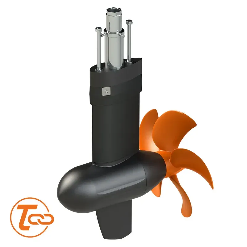 A propeller with a tcs logo on it