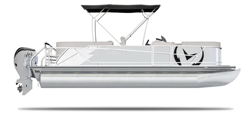 Render of V24 electric pontoon from vision marine