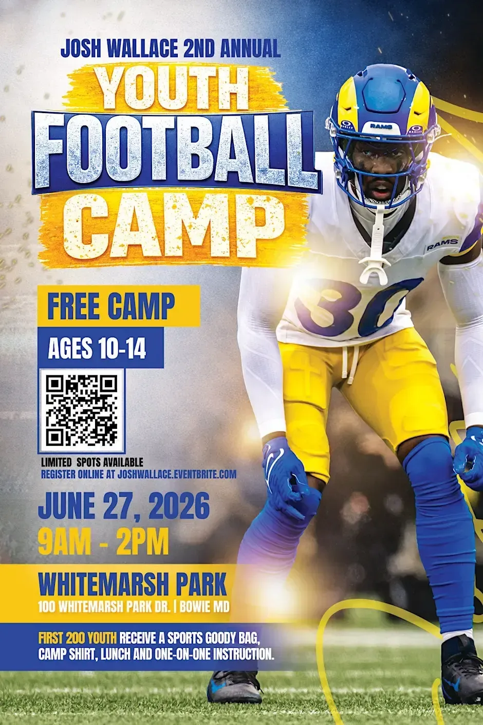 Josh Wallace Returns Home to Inspire the Next Generation at 2nd Annual Youth Football Camp