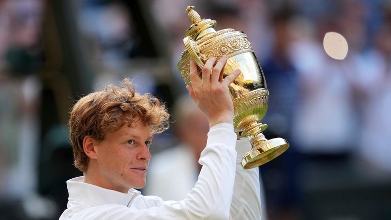 Sinner becomes first Italian player to win a Wimbledon singles title. 