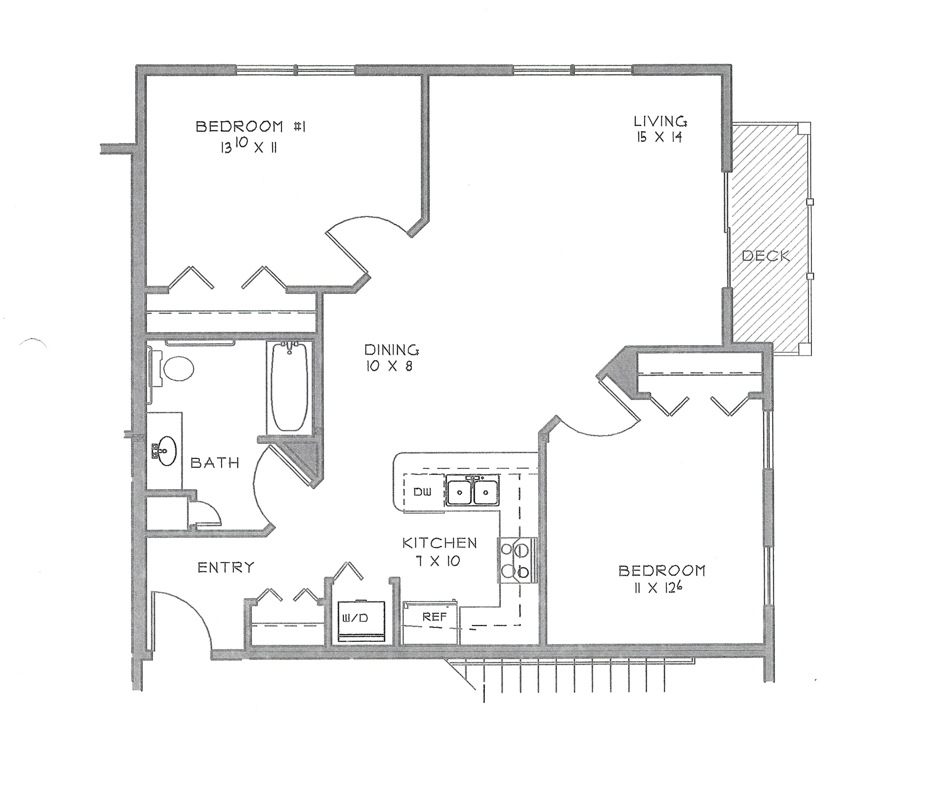 A black and white floor plan of a house.