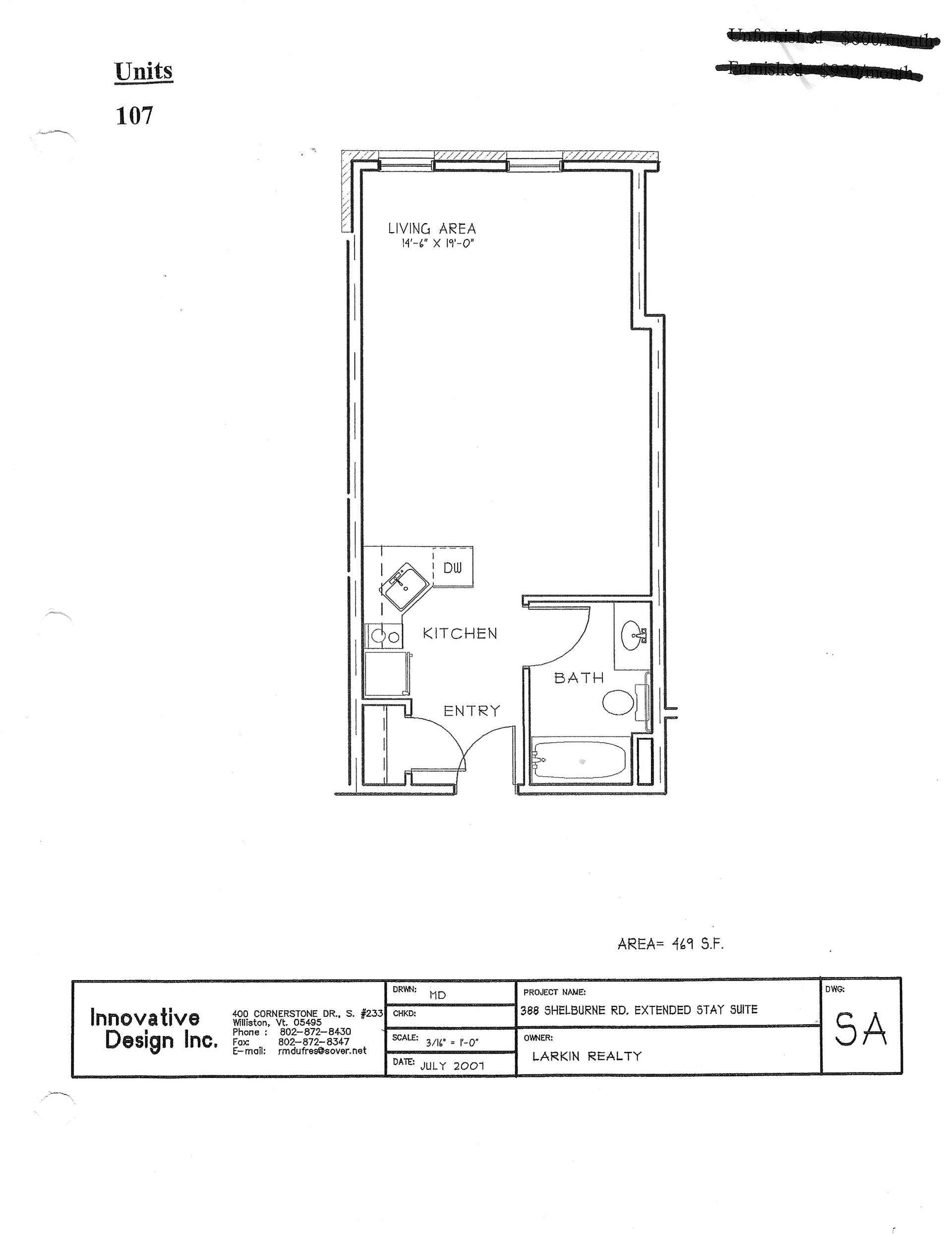 A black and white floor plan of a small apartment.