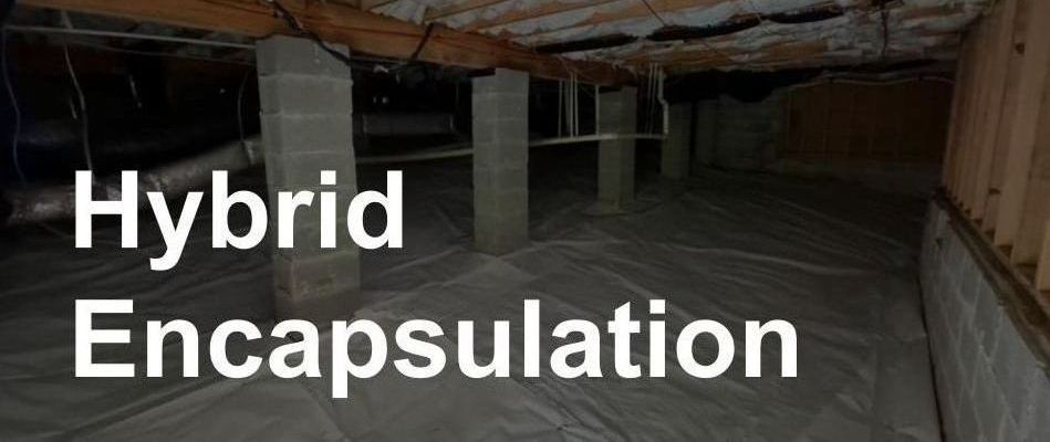 A picture of a basement with the words `` hybrid encapsulation '' written on it.