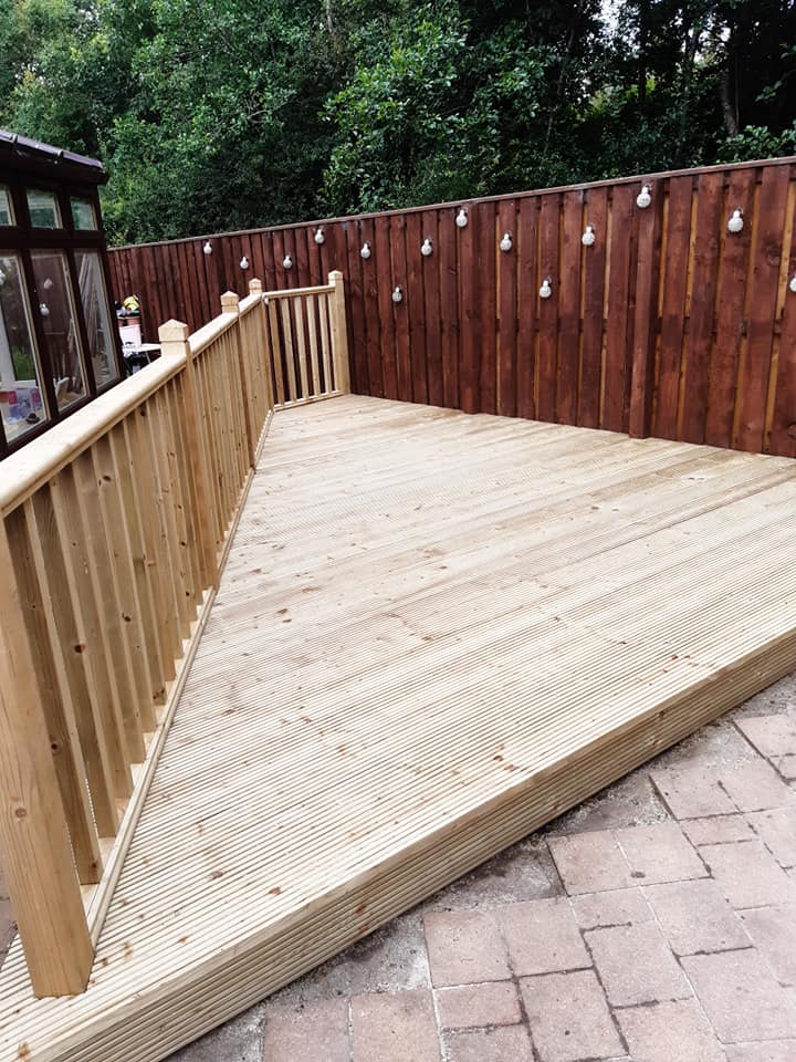 triangular wooden decking
