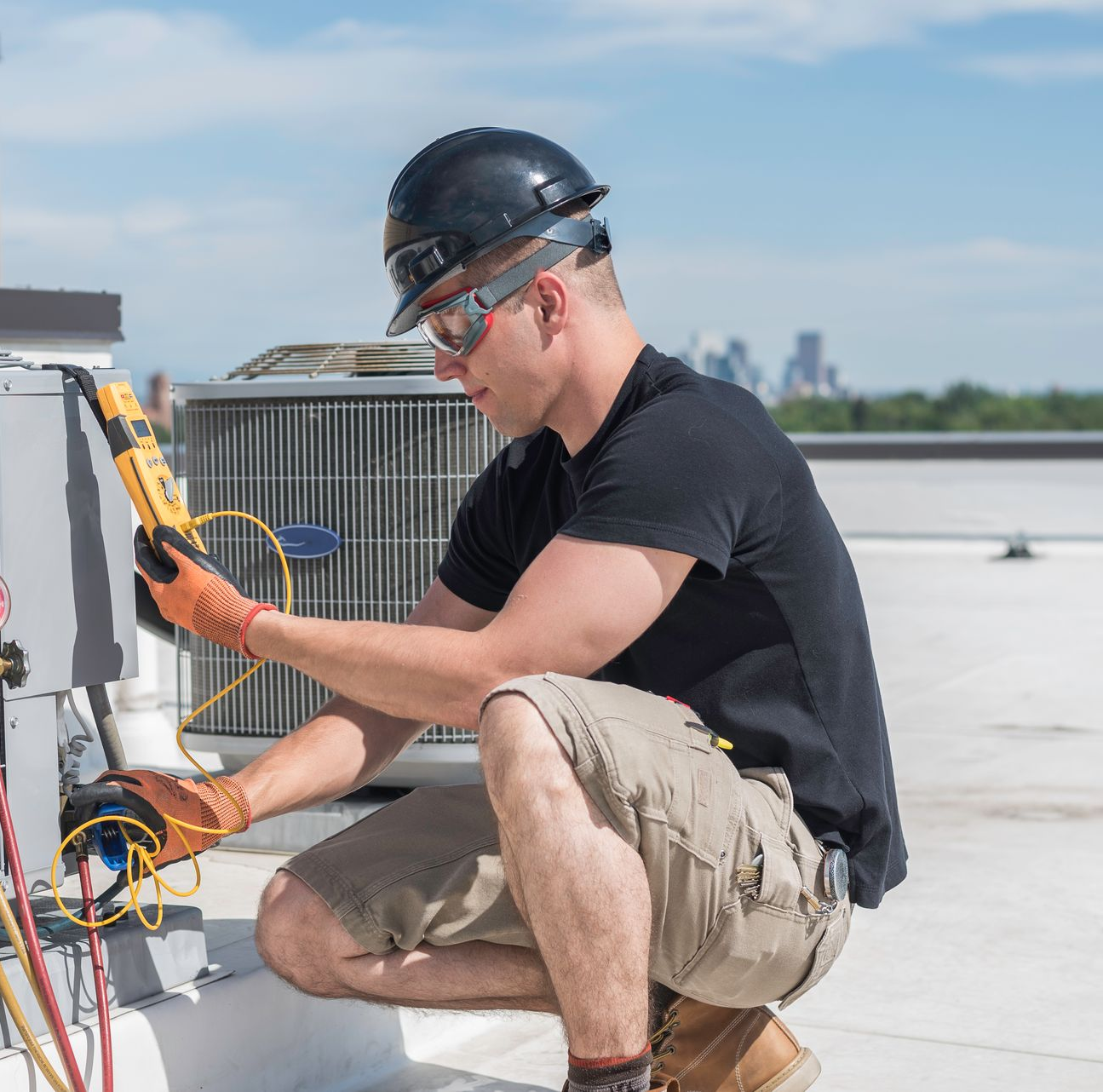 An HVAC contractor working on efficient air conditioning repair services.