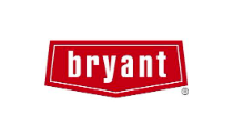 Bryant logo: Red, pentagon-shaped box with white border; "bryant" in white lettering.