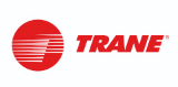 Trane logo: Red circle with lines, red "TRANE" text to the right.