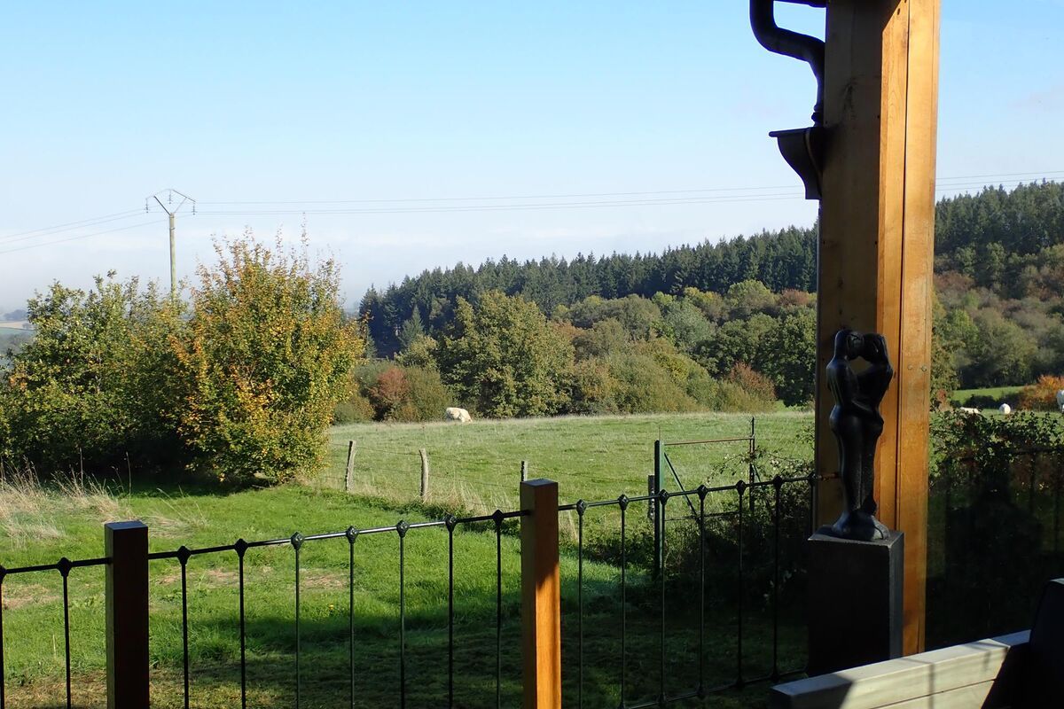 Uitzicht veranda woonboerderij