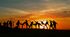 Silhouetted group of people 
