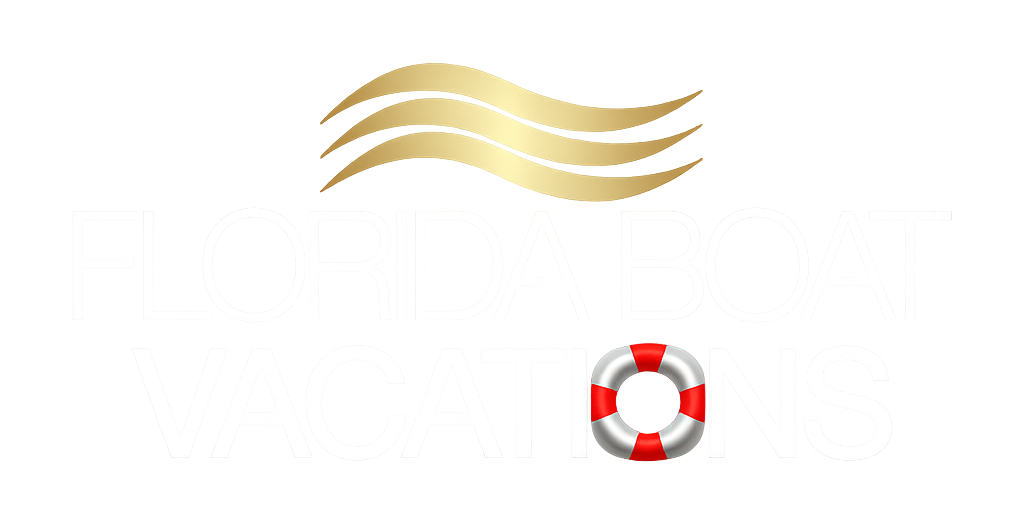 Logo with three gold, wavy lines above a white word and a life preserver.