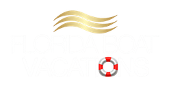 Logo with three gold, wavy lines above a white word and a life preserver.