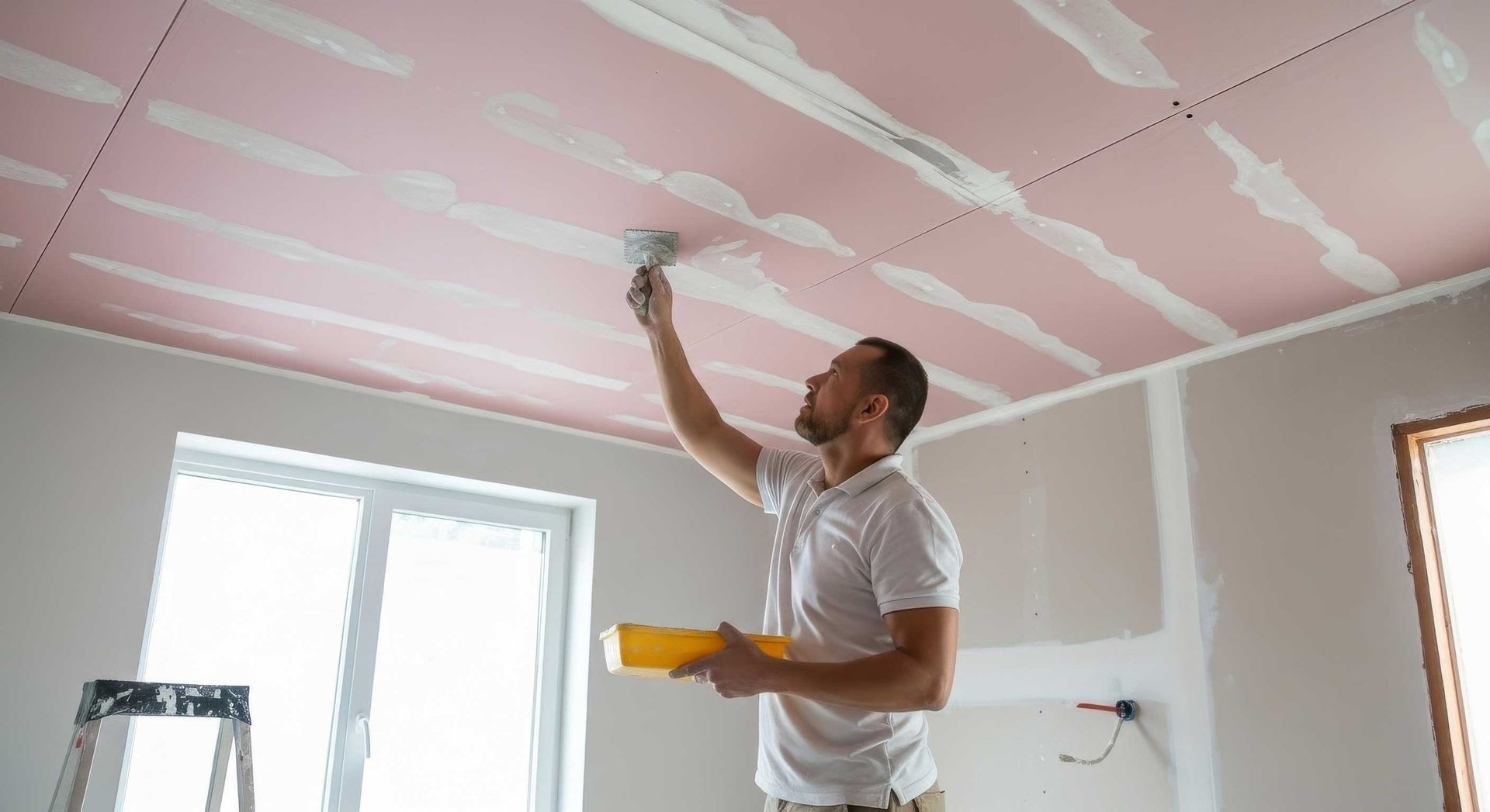 Skilled Handyman Carefully Repairing Damaged Ceiling in Bellbird Park