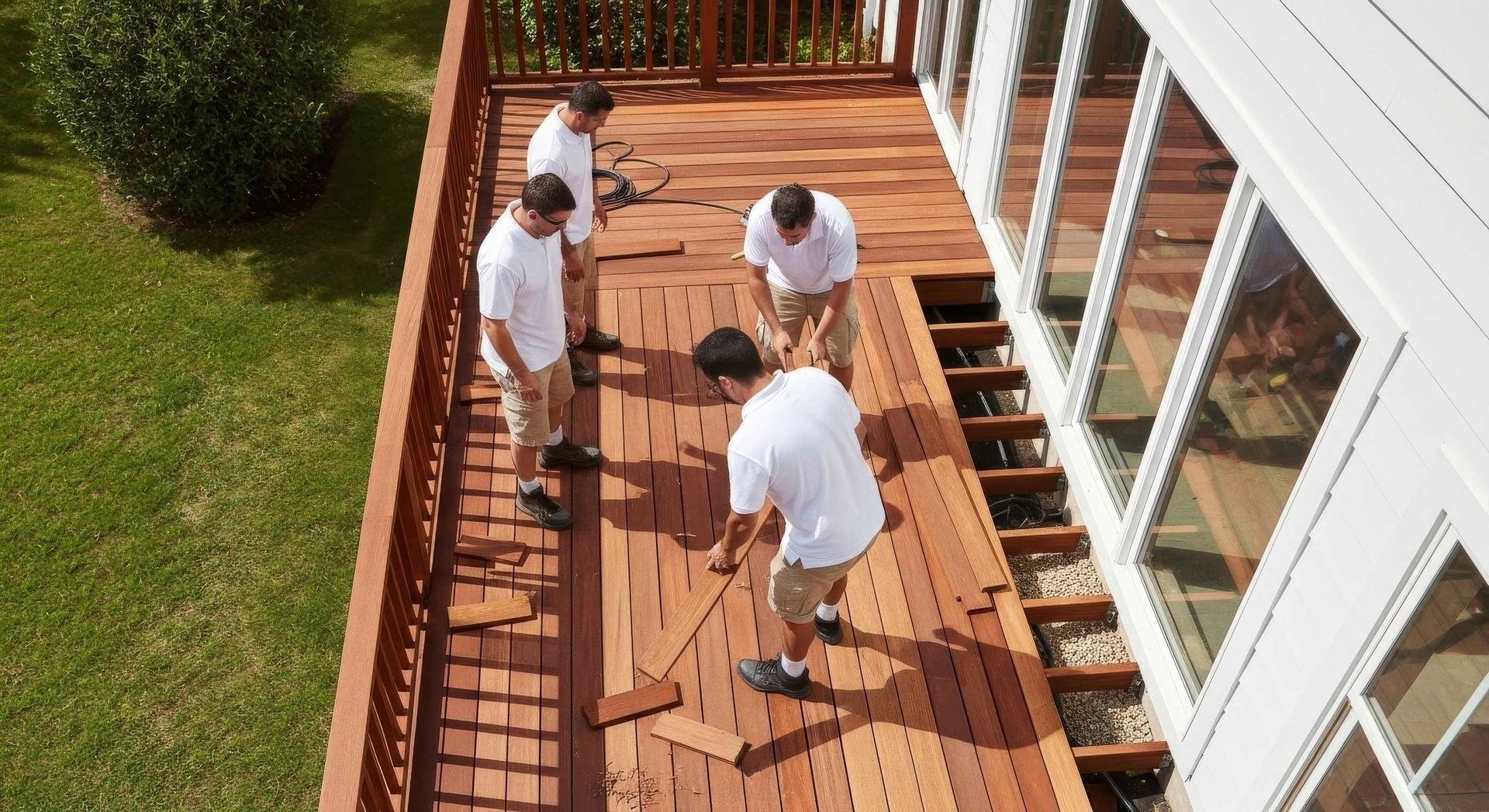 Happy Customer During Deck Maintenance in Camira