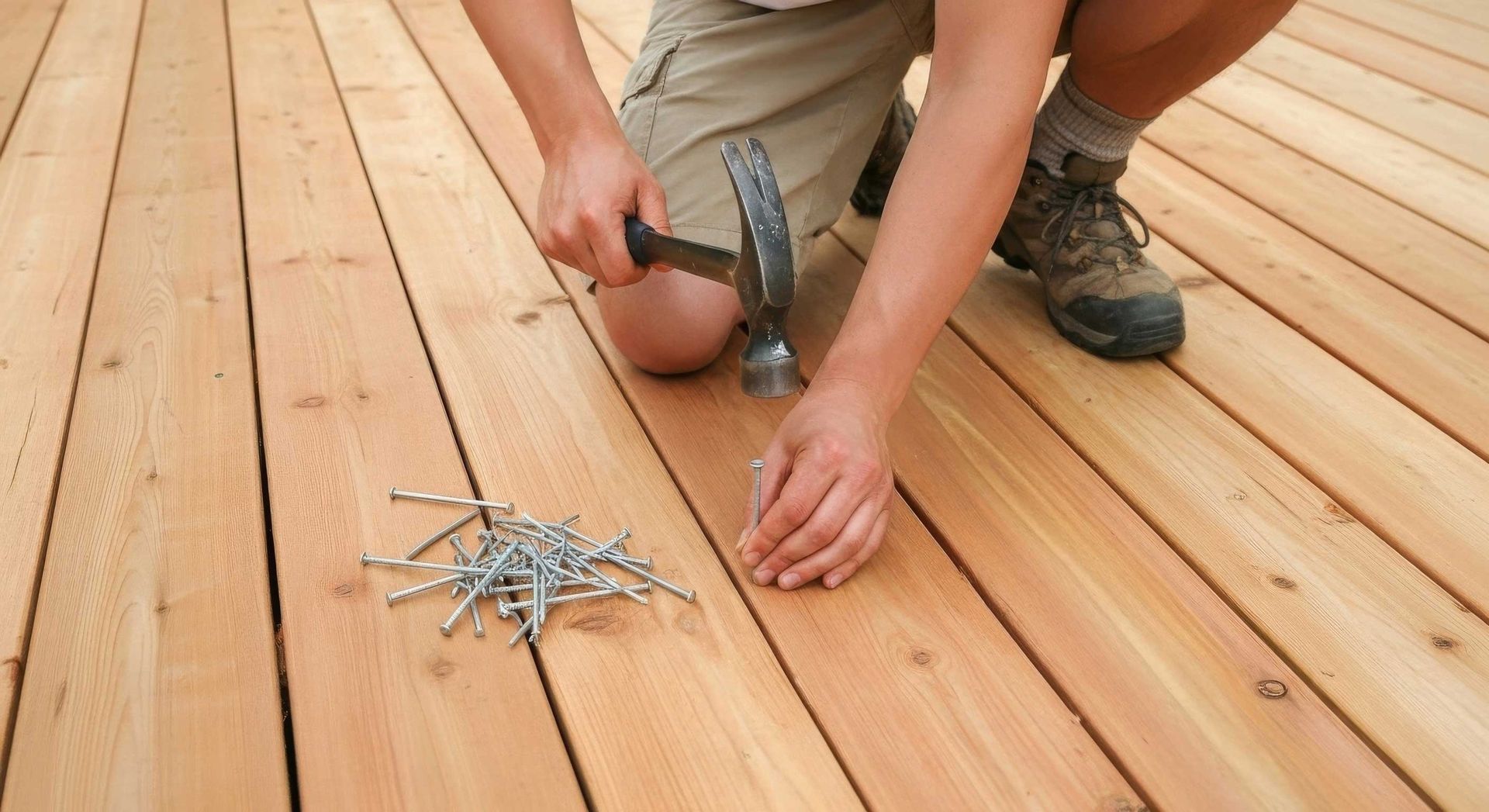 Family Home Timber Deck Receiving Professional Repair Ipswich