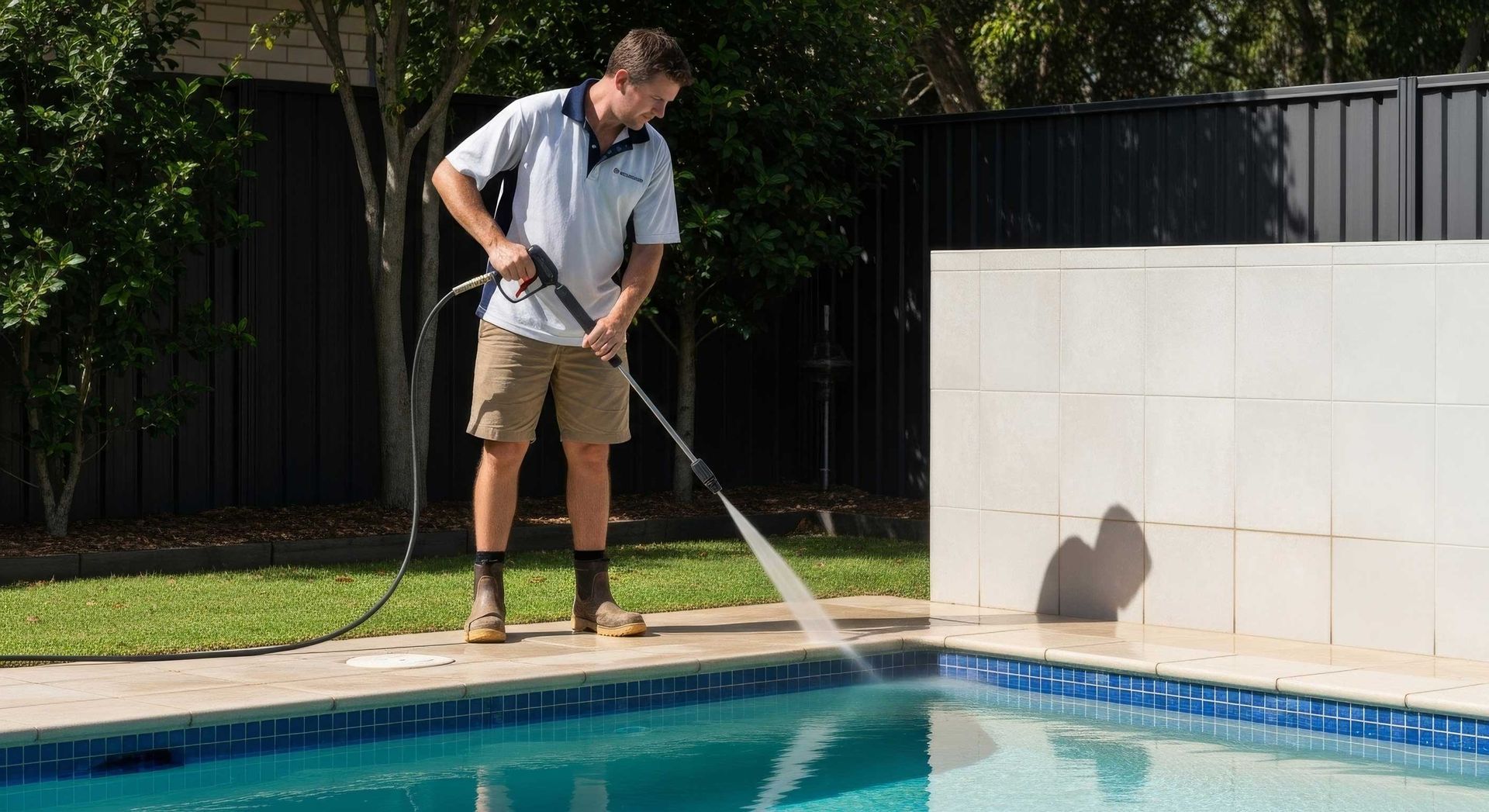 Pool Surrounds Brightened With Safe Pressure Washing For Slip Reduction Ipswich