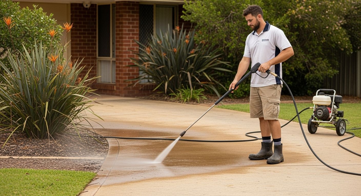  Pressure Cleaning a Residential Driveway in Yamanto