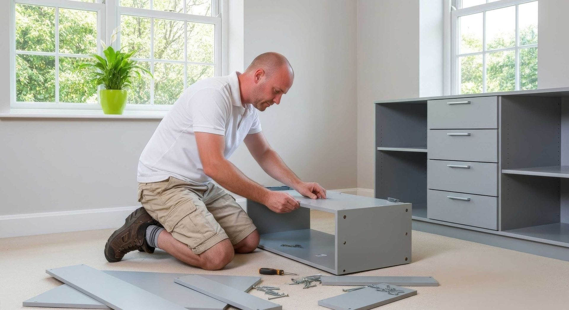Flat Pack TV Unit Assembled Correctly for Home in Ipswich