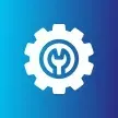 Settings icon featuring a gear and wrench symbol.