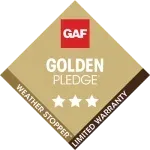GAF Golden Pledge Limited Warranty badge