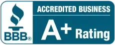 Better Business Bureau Accredited Business A+ Rating badge