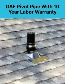 GAF Pivot Pipe boot installed on a shingle roof in Maryland