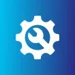 White wrench and gear icon