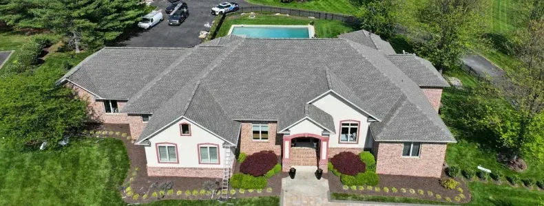 Asphalt shingle roof installation on residential home in Maryland