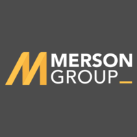 The merson group logo is yellow and white on a gray background.