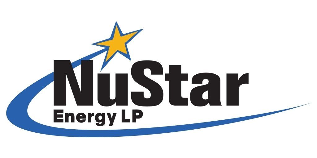 The logo for nustar energy lp has a blue swirl and a yellow star.