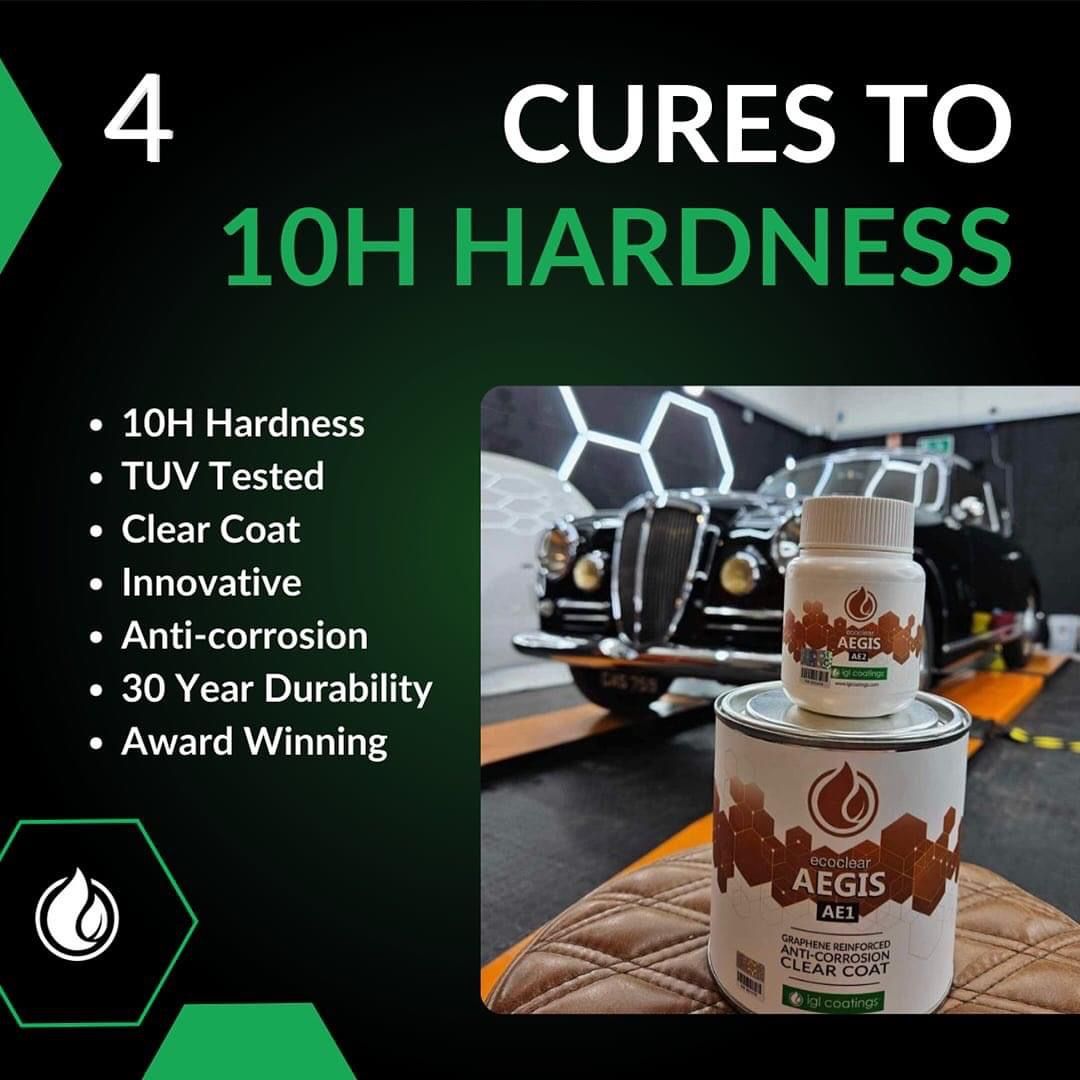 A bottle of aegis paint sits next to a car