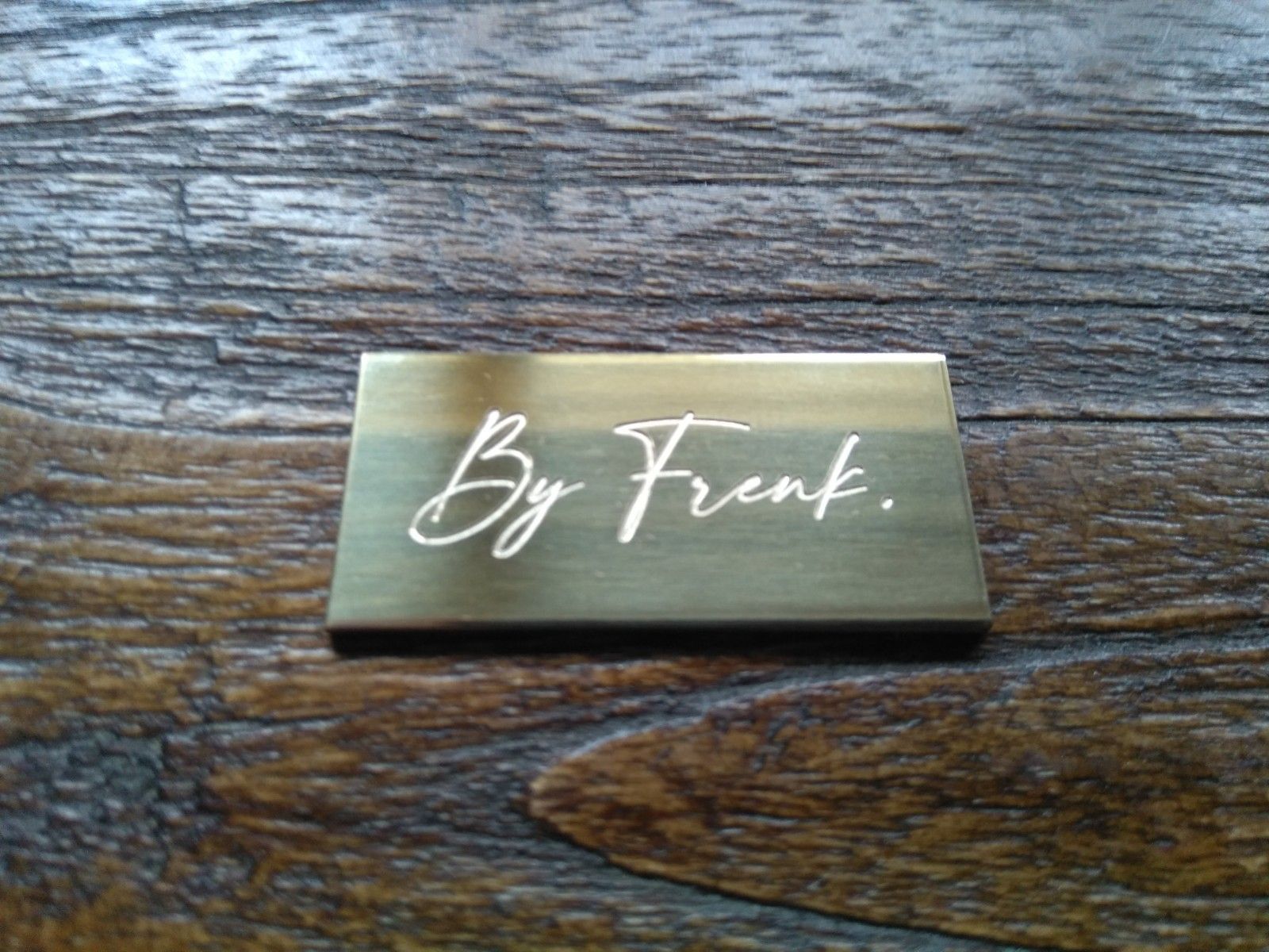 gegraveerd messing bordje