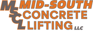 The Mid-South Concrete Lifting, LLC logo, featuring orange text and a gray icon on a white background.